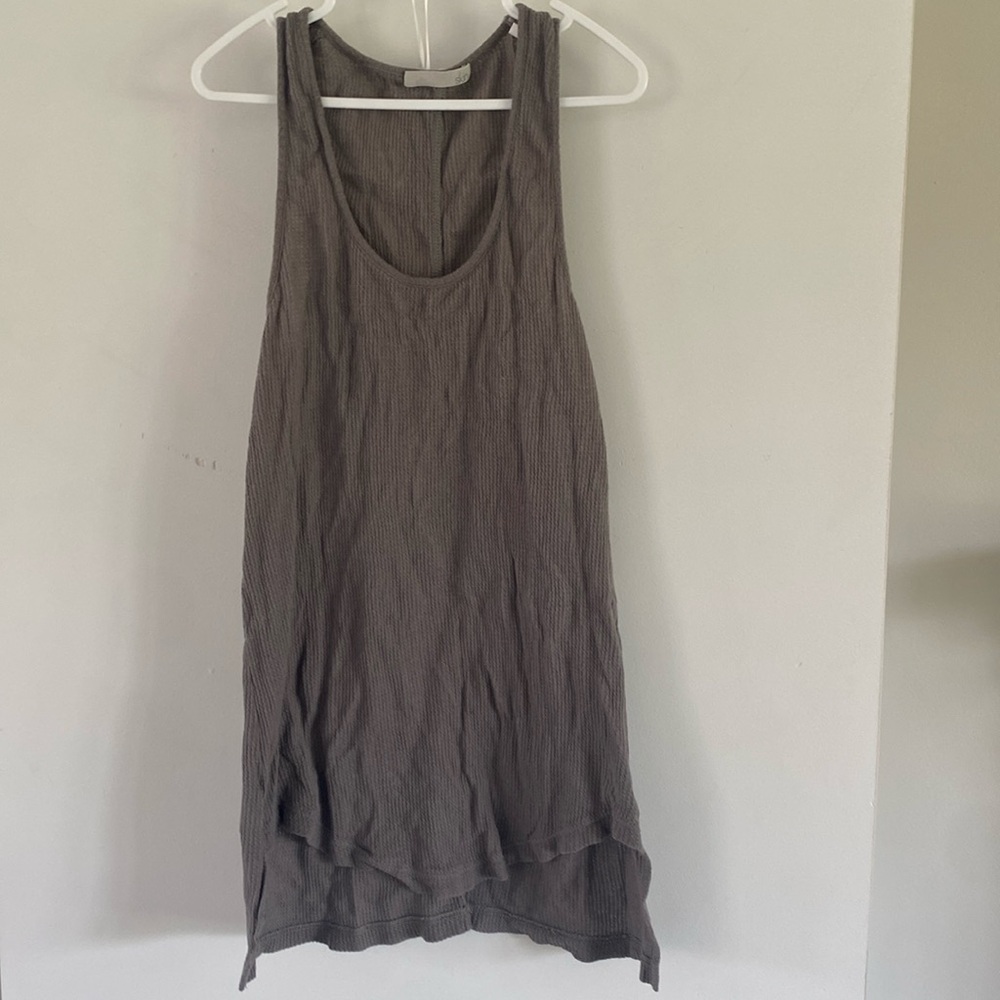 SKIN waffle jersey tank grey XS